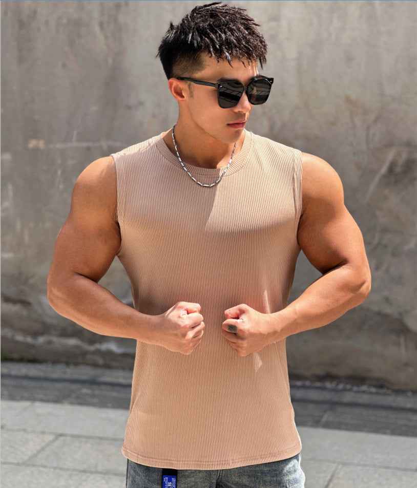 Workout Sleeveless Round Neck Quick-Dry, Breathable Muscle Shirt