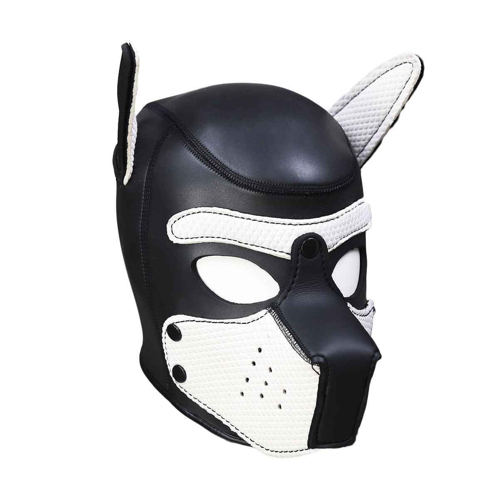 Black rubber sponge training dog headgear stage performance props
