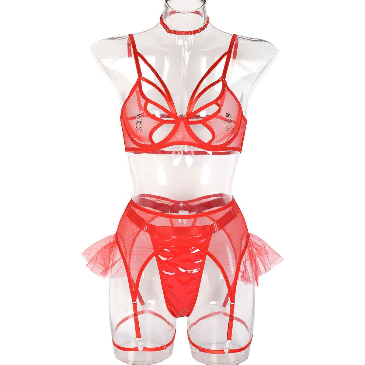 Bondage Lingerie Set  With Chest Ring