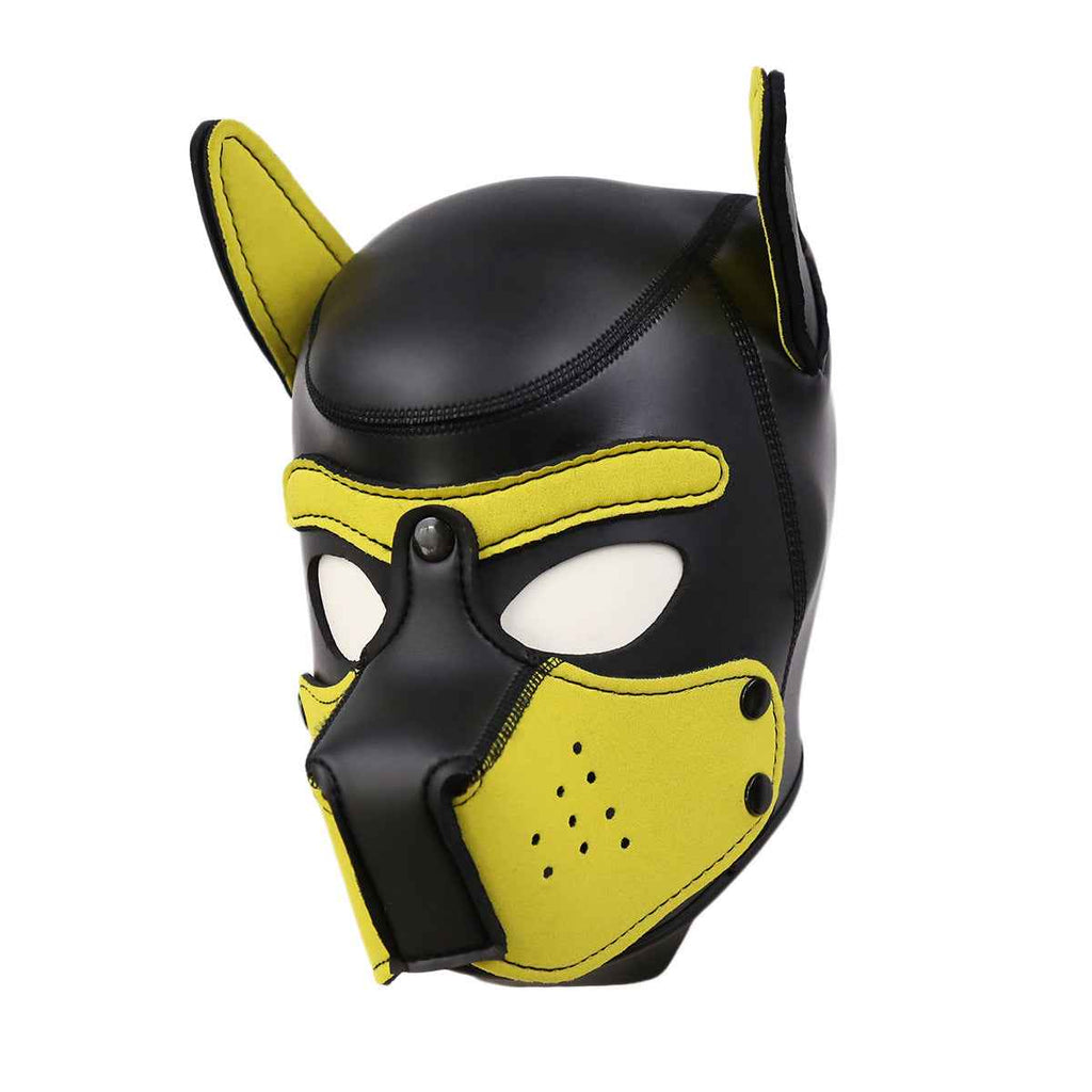 Black rubber sponge training dog headgear stage performance props