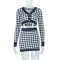 V-neck Digital Printing Short Top Color Matching Skirt