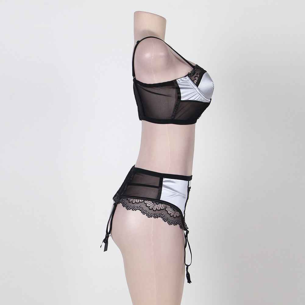 Sexy Plus size Lingerie Lace Three-point Garter Set