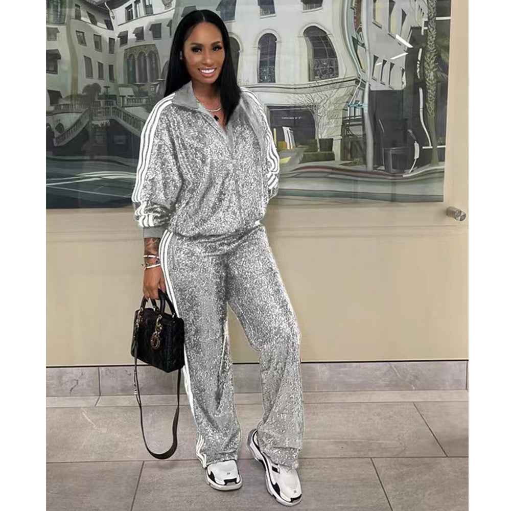 Sparkle Casual Jogging Suit