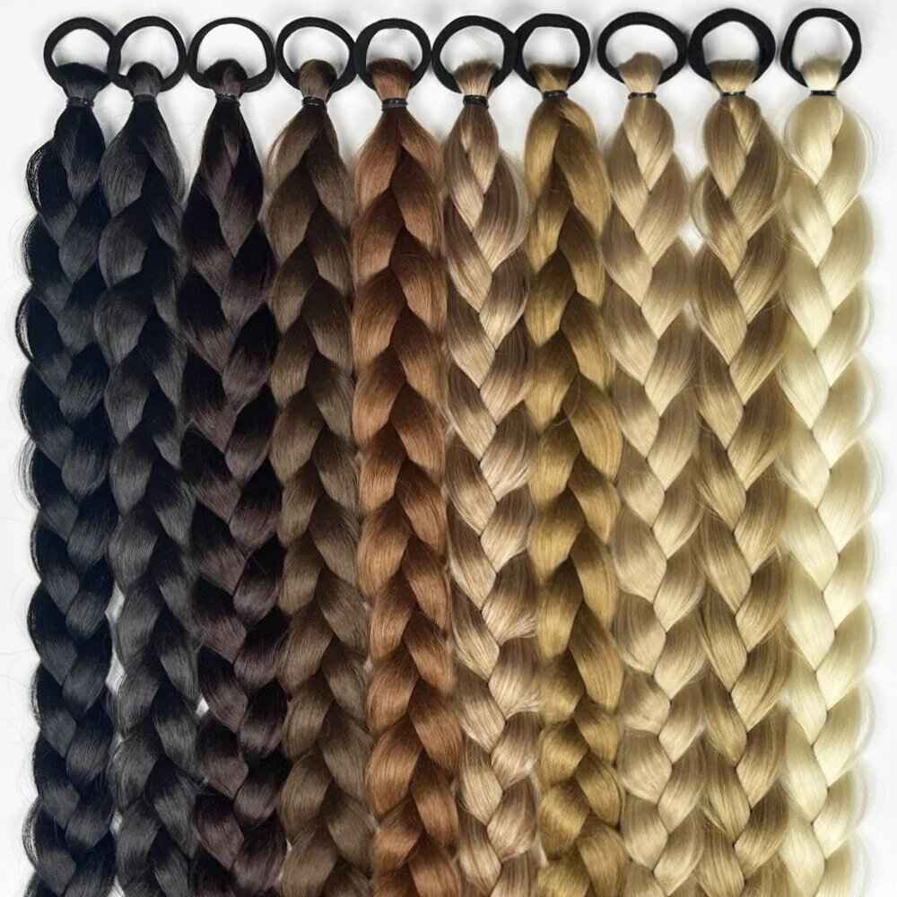 24-inch Women's Braid Hair Ring Horse Tail Strip Rubber Band Horse Tail