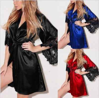 Women Lingerie Lace Robe