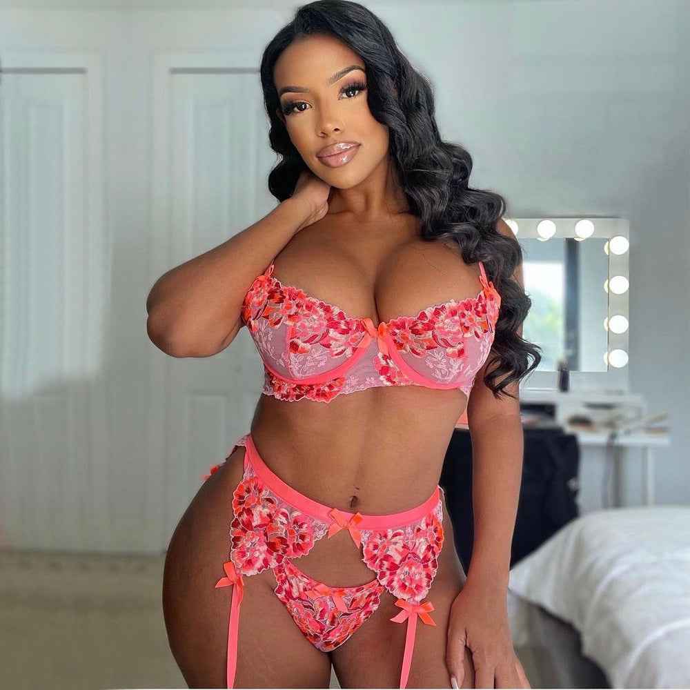 Women's Industry Embroidered Lingerie Set