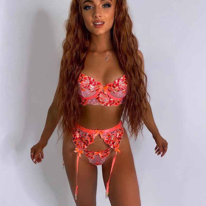 Women's Industry Embroidered Lingerie Set