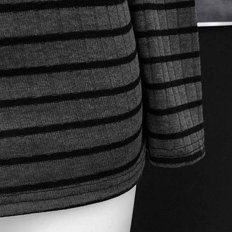 Women's Striped Off-Shoulder Bodycon Dress, Long Sleeve Sexy Mini Dress
