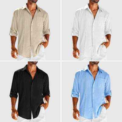 Casual  Long Sleeve Shirt With Pocket button up