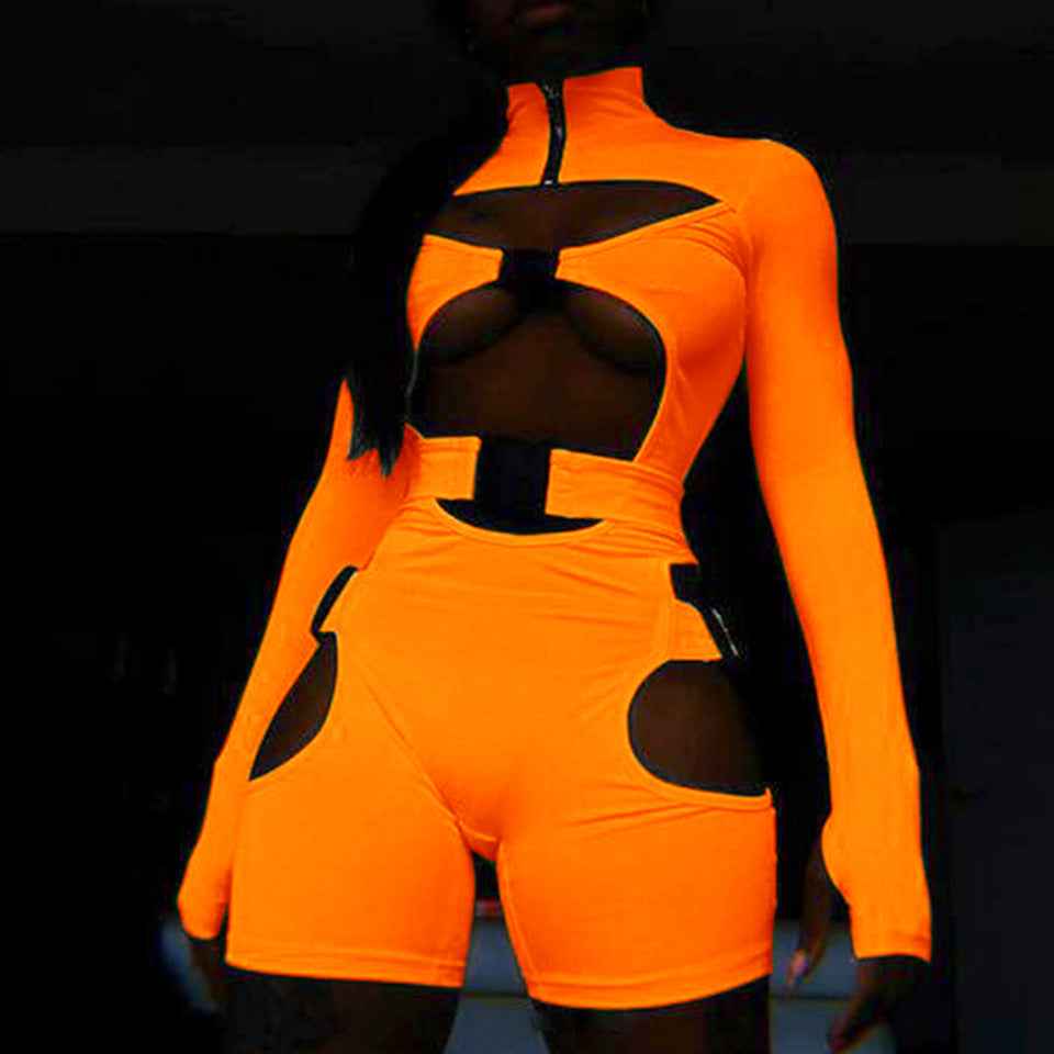 Women's Shorts Long-sleeved Jumpsuit