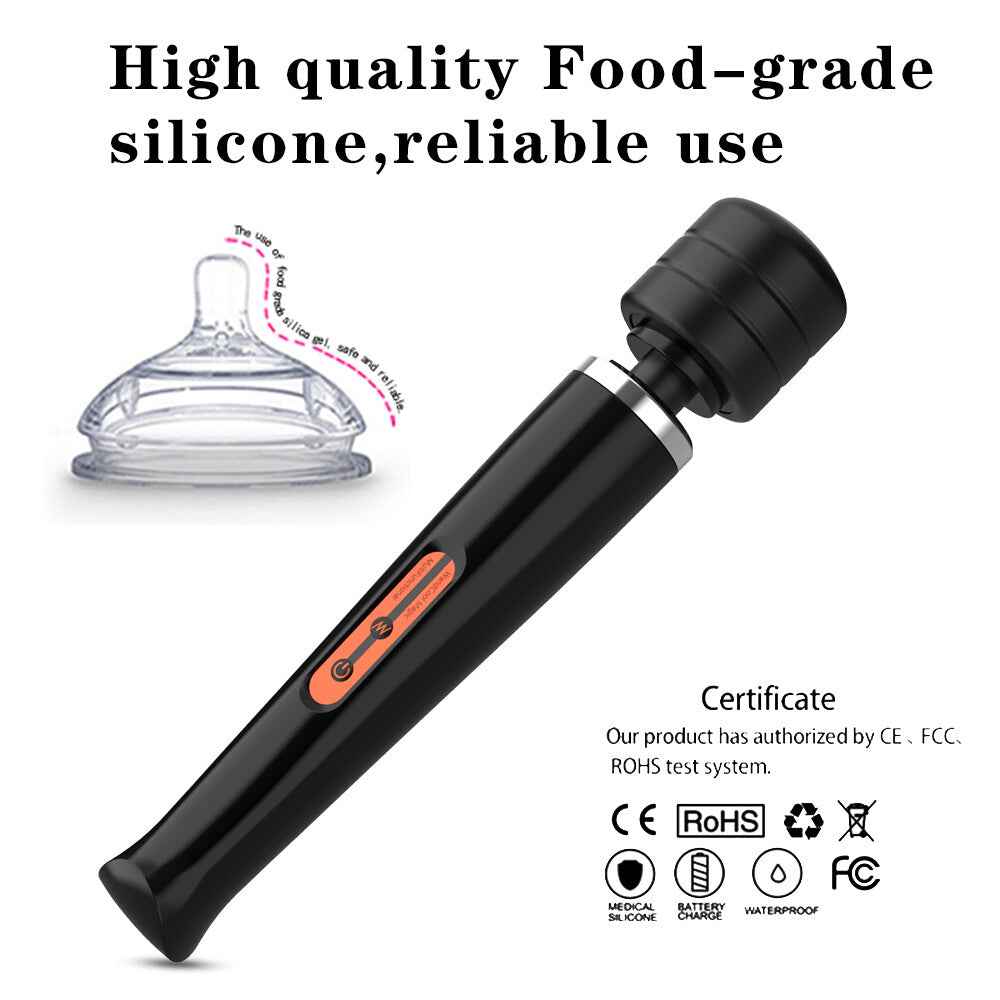 Magic Massager Wand Vibration 10 Speeds Vibrating Massage Full Body Motor USB Rechargeable
