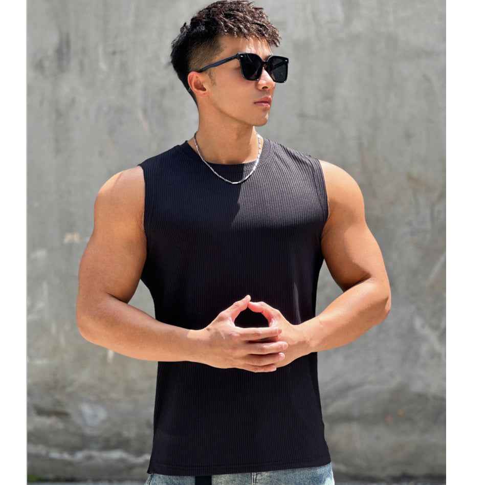 Workout Sleeveless Round Neck Quick-Dry, Breathable Muscle Shirt