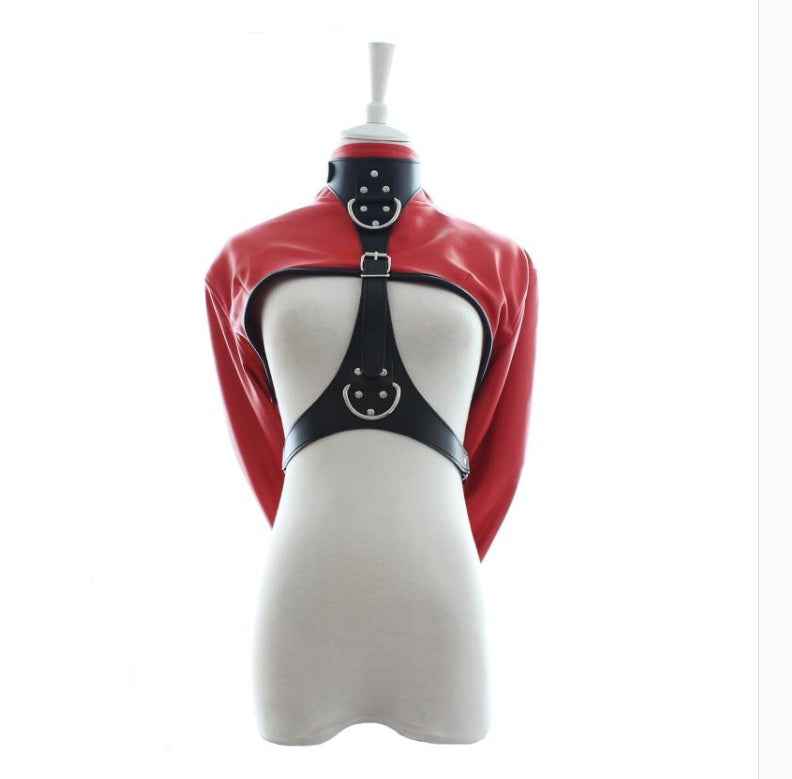 Bondage clothing Bundle Handcuffs Leather Bound Adult suit