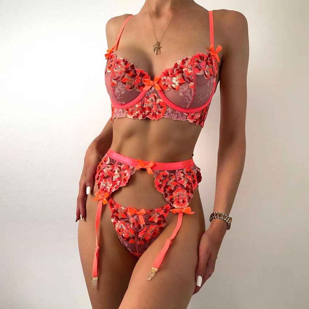 Women's Industry Embroidered Lingerie Set