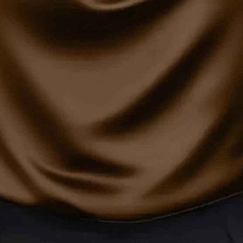 Women's Elegant Draped Neck Blouse, Solid Color Ruffle Detail Long Sleeve Shirt