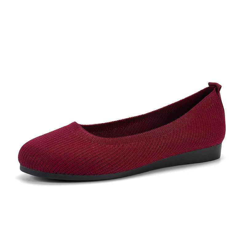 Round Toe Flats Comfortable Soft Slip On Mesh Shoes For Women