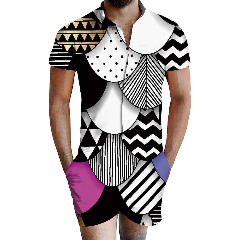 Amazon 3d printed male jumpsuit suit