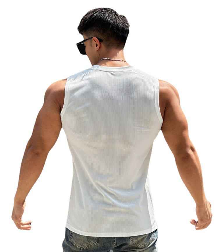 Workout Sleeveless Round Neck Quick-Dry, Breathable Muscle Shirt