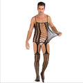 Men's Net Clothes One Piece Net Suspenders Large Stretch Hollow Out