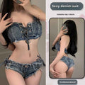 Pole Dance Clothing Women's Denim Bikini Underwear Ds Lead Dance Costume