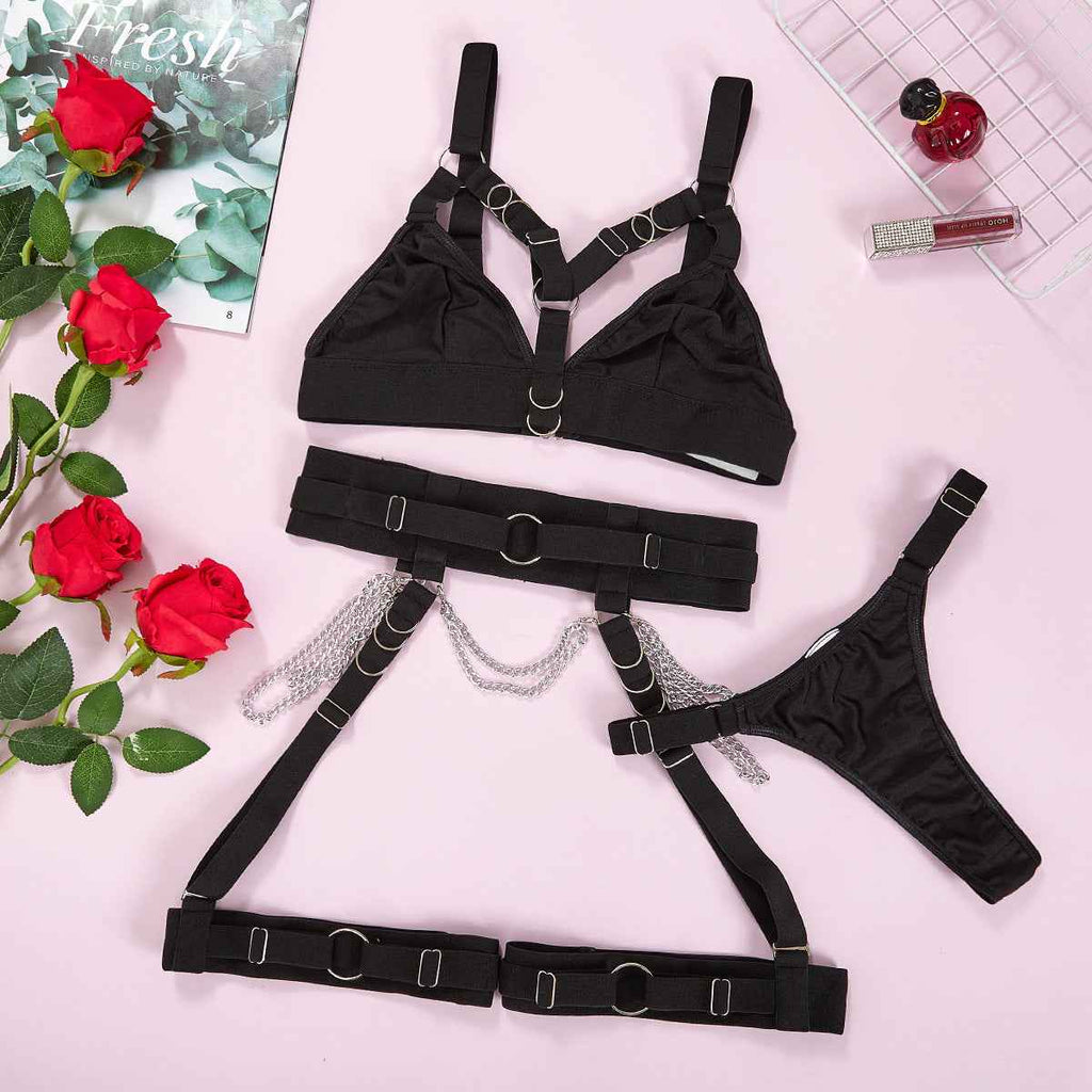 Women's Bondage Waist And Leg Loop Suspenders Adjustable Lingerie Set