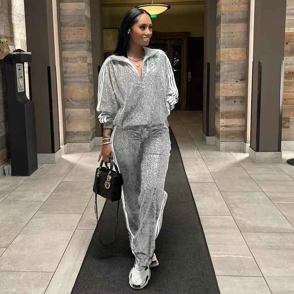 Sparkle Casual Jogging Suit