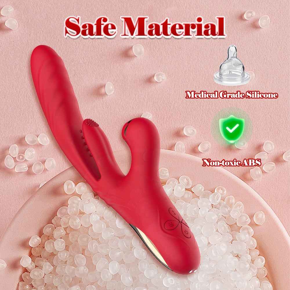 3 In 1 Woman Pleasure Toys Suction Tongue Vibrators For Triple Stimulation