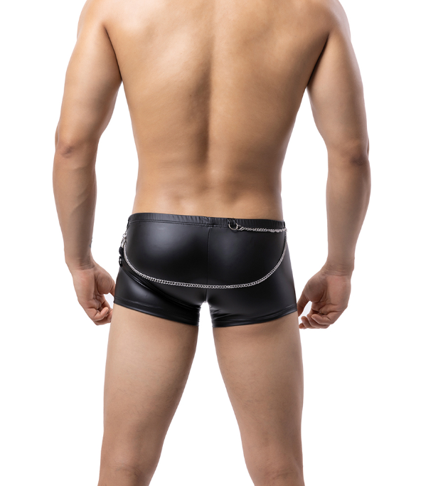 Silver Men's Underwear Tp R479g Bronzing Imitation Leather Boxers VS010PJ - Unapologetic angel LLC