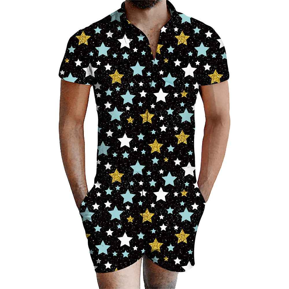 Amazon 3d printed male jumpsuit suit