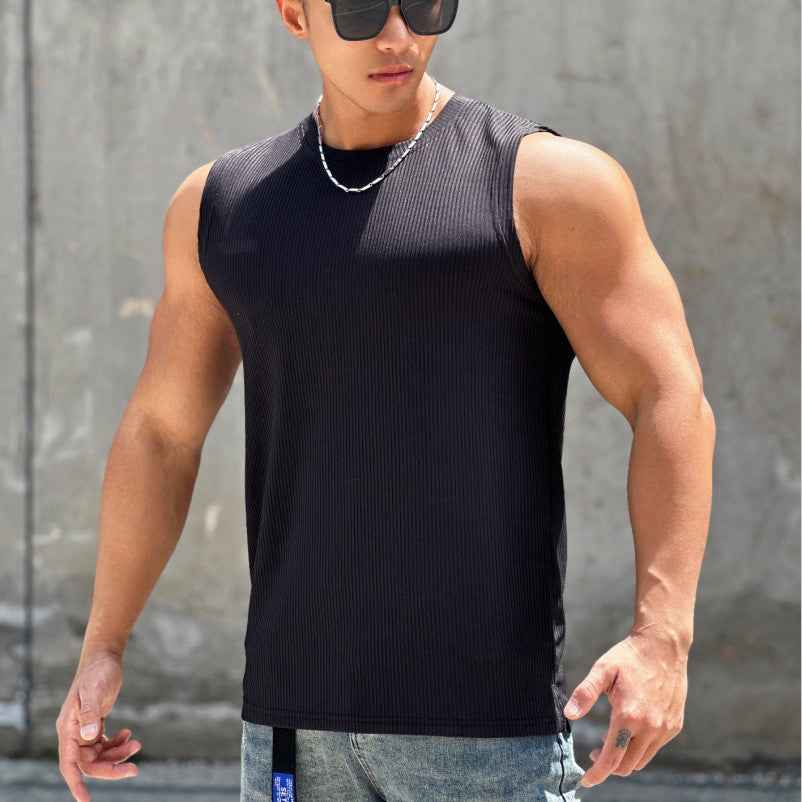 Workout Sleeveless Round Neck Quick-Dry, Breathable Muscle Shirt