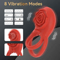 Vibrating Cock Ring- Sex- Toys For Men, Silicone Penis- Ring With Rose Clitoral Vibrator