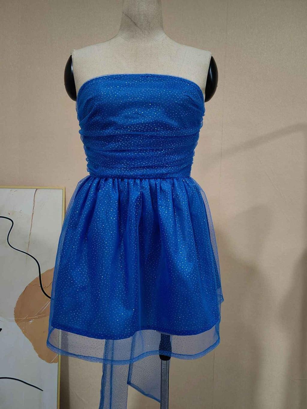 Sleeveless Top Lace Dress With Back Bow-knot Stitching Off-neck Dress