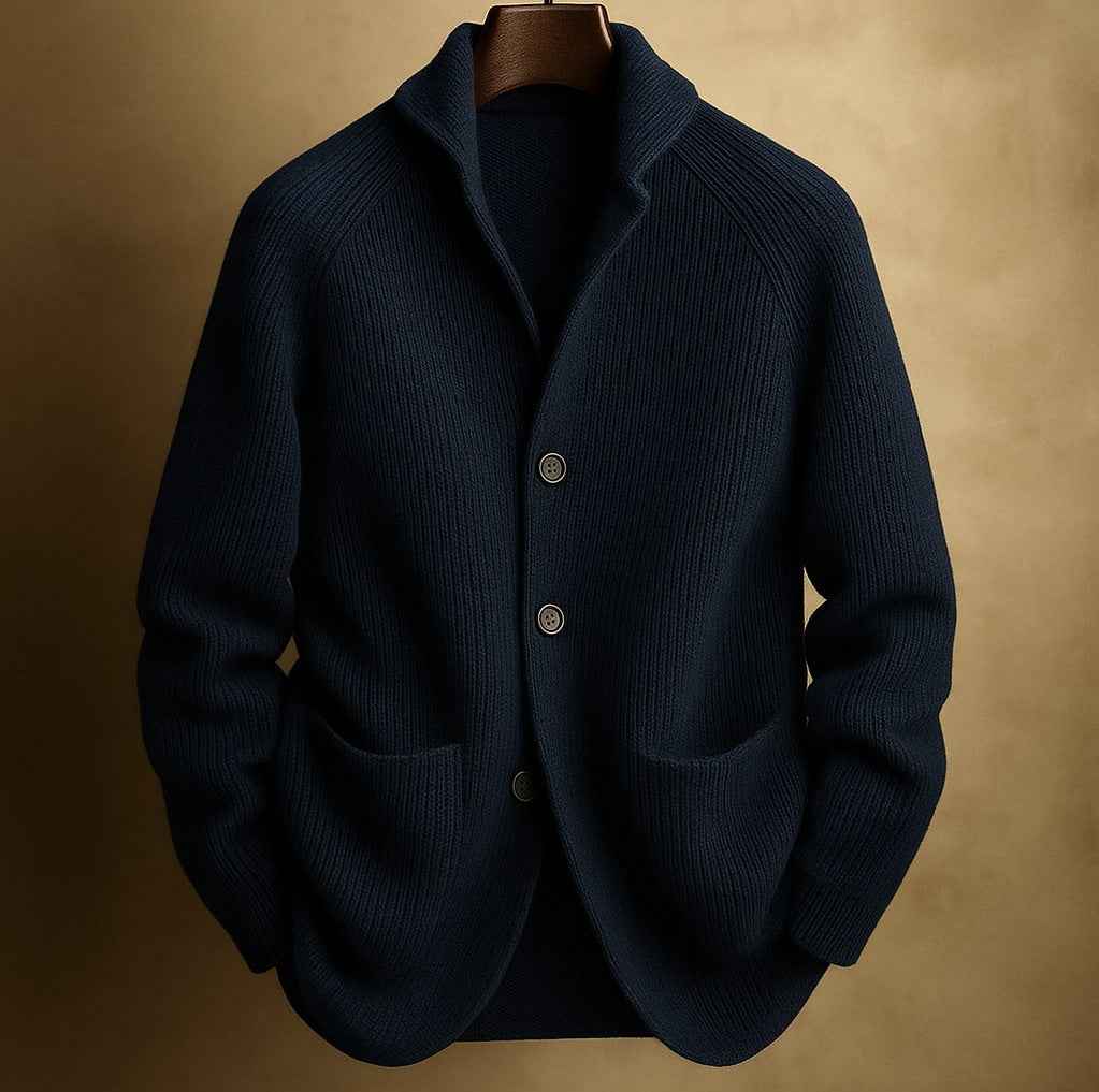 Men's Knitted Cardigan Fashion Casual Pocket Button Jacket Long Sleeve Top Clothing