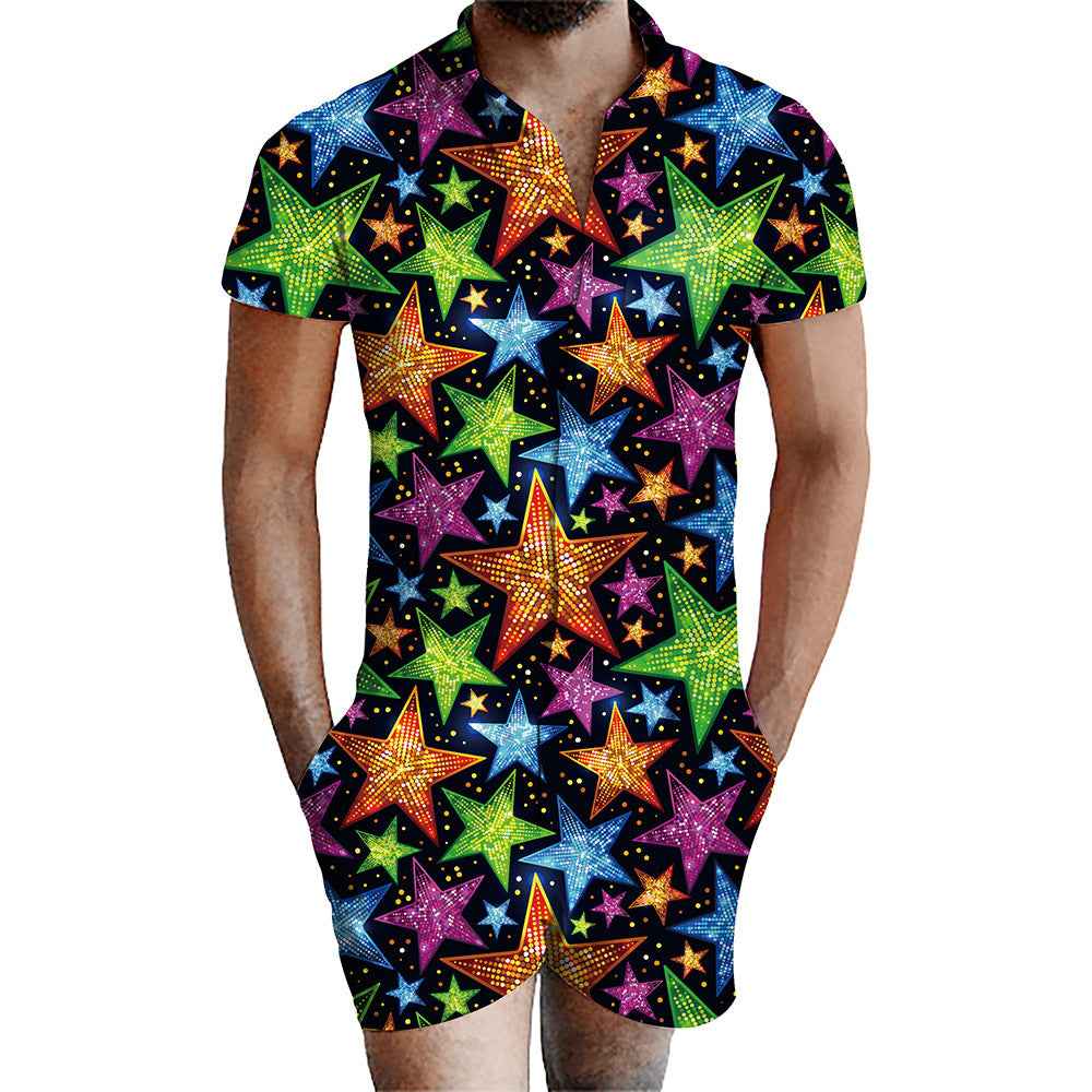 Amazon 3d printed male jumpsuit suit