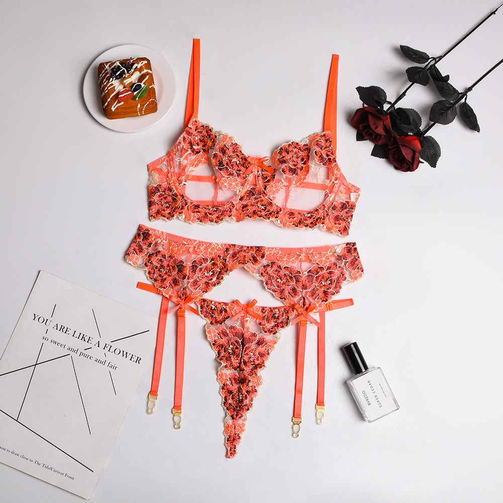 Women's Industry Embroidered Lingerie Set