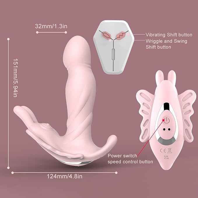 G Spot Wearable Butterfly Vibrator- Dildo With 9 Vibrating Wriggle Swing Modes Vibrating Panties Anal- Vibrator- With Remote Control Couples