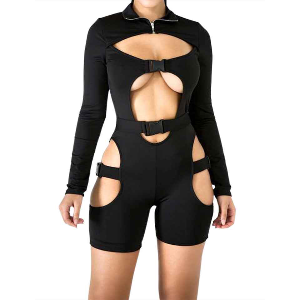 Women's Shorts Long-sleeved Jumpsuit