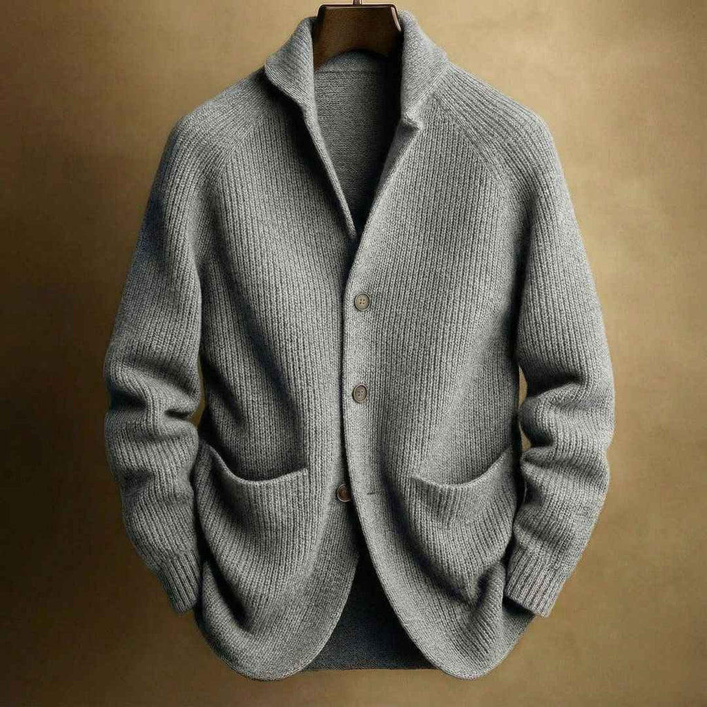 Men's Knitted Cardigan Fashion Casual Pocket Button Jacket Long Sleeve Top Clothing