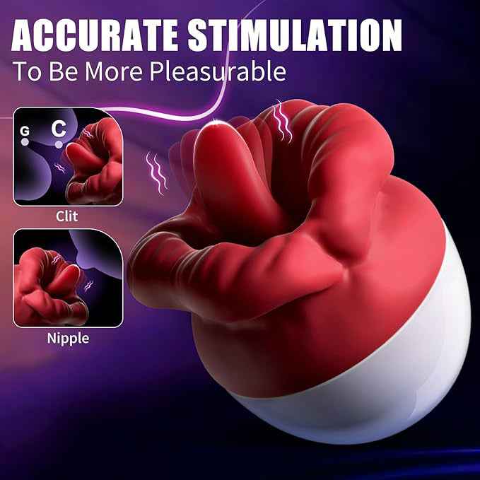 Rose Sex Toys Vibrator For Women - Adult Toys With 10 Vibrating & 10 Tongue Licking Modes, Nipple Toys Clitoral G-Spot Vibrators