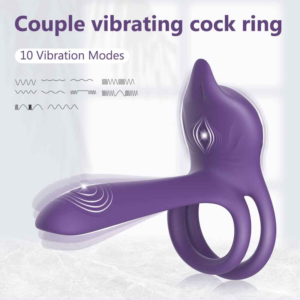 Vibrator For Couple,G Spot 2 In 1 Cock Ring With 10 Modes, Men's Penis Vibrators Clitorals Stimulator For couples