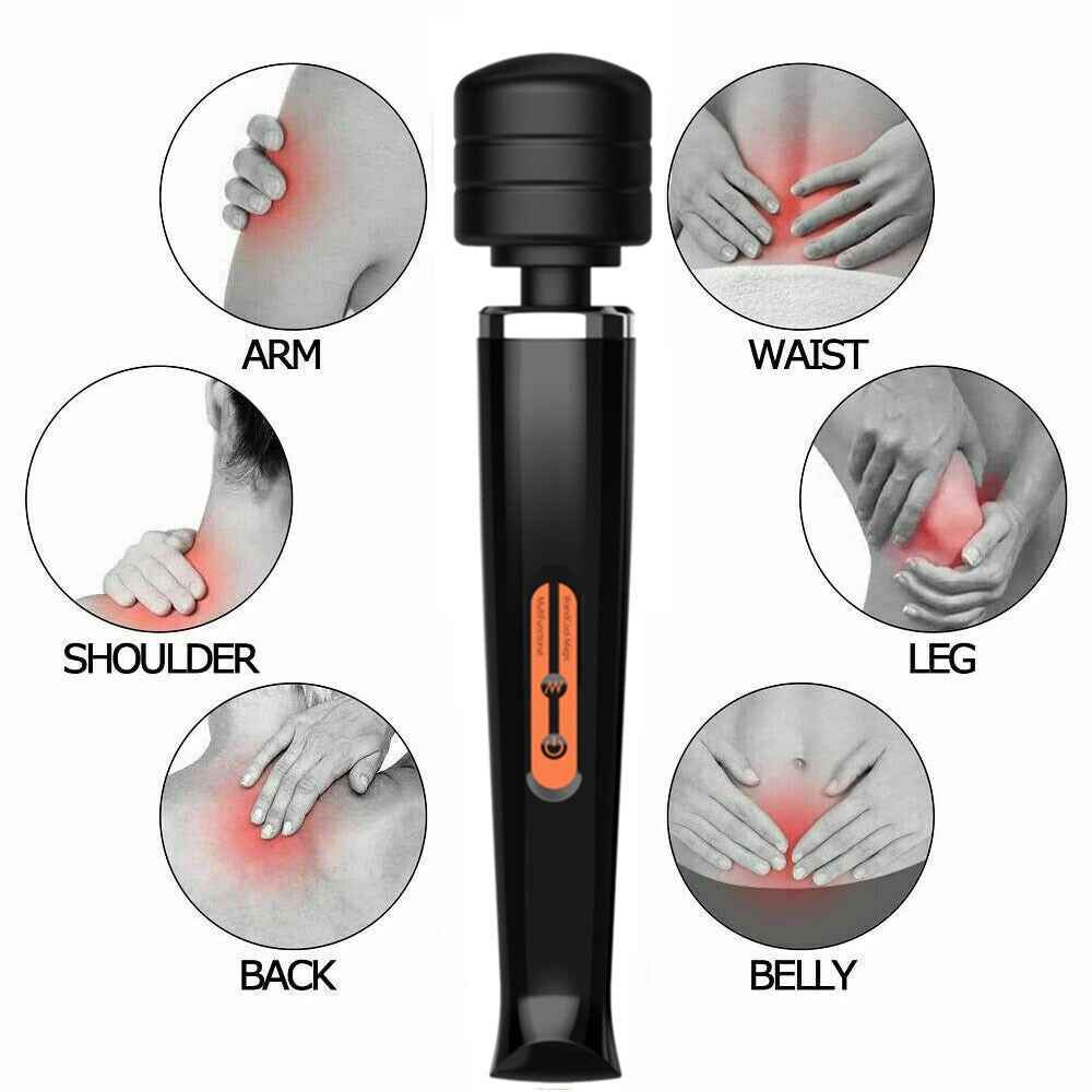 Magic Massager Wand Vibration 10 Speeds Vibrating Massage Full Body Motor USB Rechargeable