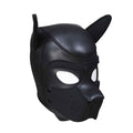 Black rubber sponge training dog headgear stage performance props
