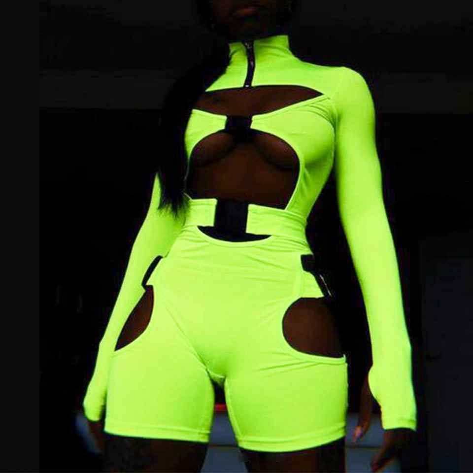 Women's Shorts Long-sleeved Jumpsuit