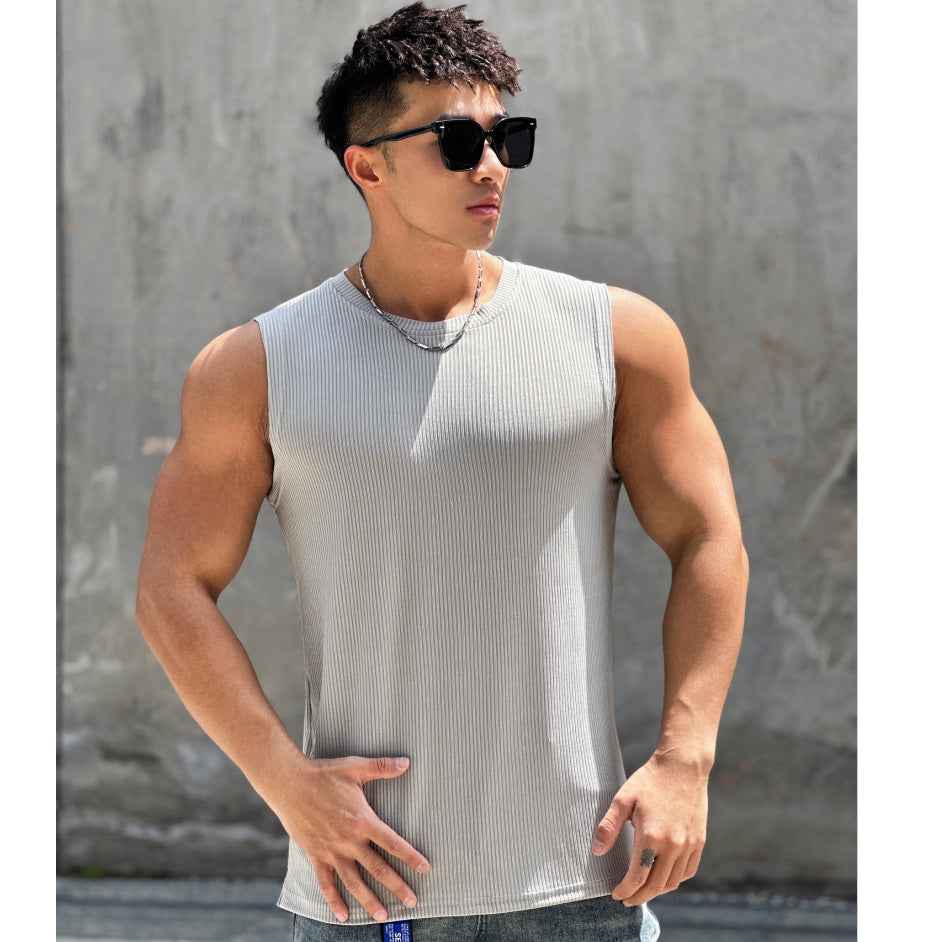 Workout Sleeveless Round Neck Quick-Dry, Breathable Muscle Shirt