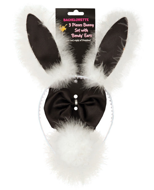 Bachelorette 3 pc Bunny Set with Bendy Ears - Unapologetic angel LLC