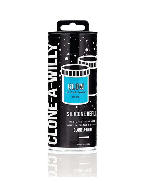Clone-A-Willy Silicone Glow In The Dark Refill - Blue - Unapologetic angel LLC