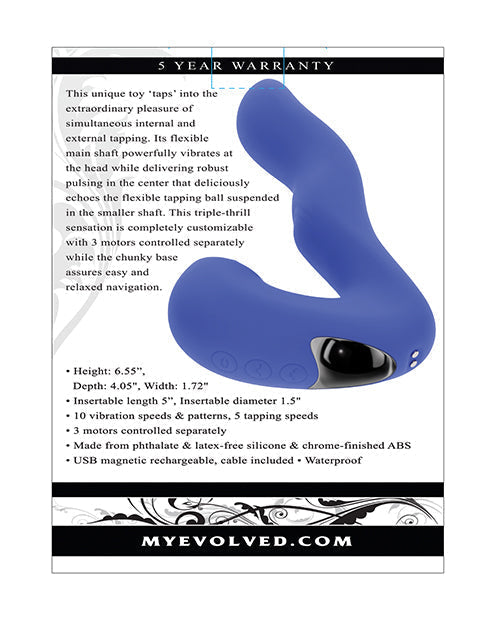 Evolved Tappity Tap Vibrator - Blue - Unapologetic angel LLC