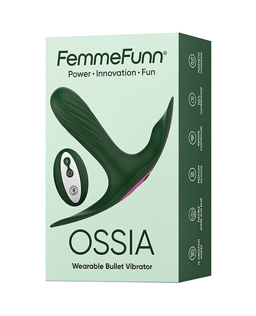 Femme Funn Remote Control Vibrator | Ossia Wearable Bullet Vibrator | Dark Green Small Vibrator - Unapologetic angel LLC
