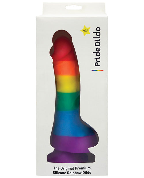 Pride Dildo w/Balls - Rainbow - Unapologetic angel LLC