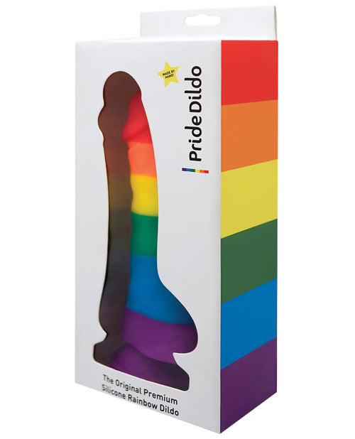 Pride Dildo w/Balls - Rainbow - Unapologetic angel LLC